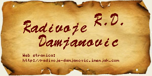 Radivoje Damjanović vizit kartica
